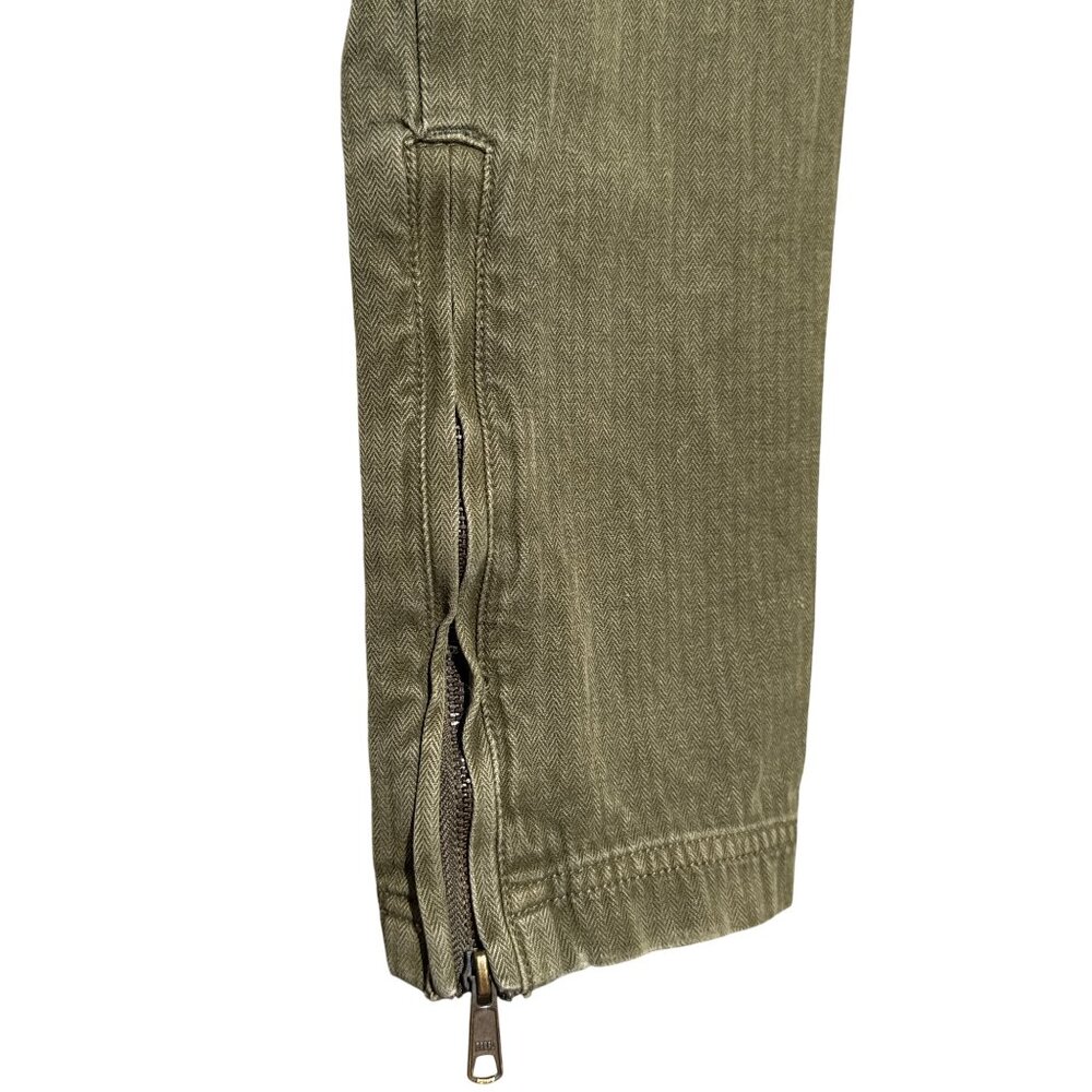 Free People‎ Cotton Olive Green Rule Breaker Slim Cargo Utility Pants 0 - Picture 7 of 13